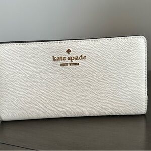 Kate Spade Cream Wallet with Gold Accents